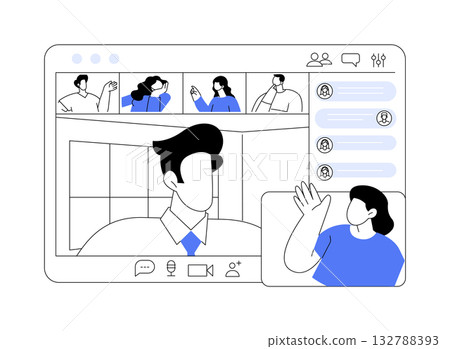 Conferencing app isolated cartoon vector illustrations. Conferencing app isolated cartoon vector illustrations. 132788393