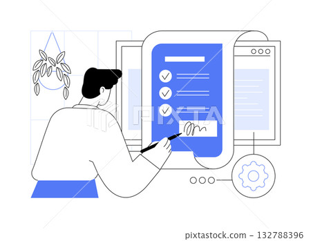 Electronic signature software isolated cartoon vector illustrations. 132788396