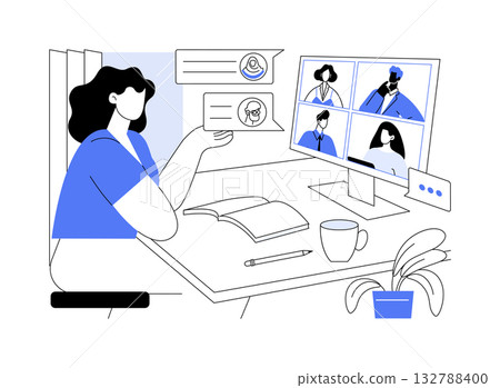 Team chat isolated cartoon vector illustrations. Team chat isolated cartoon vector illustrations. 132788400