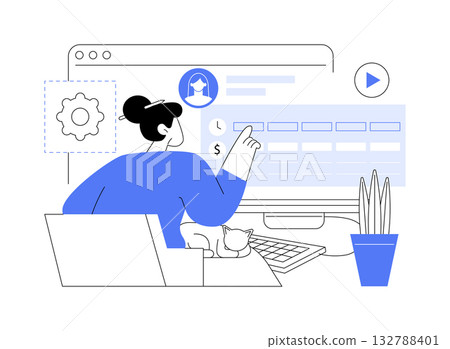Time tracking software isolated cartoon vector illustrations. 132788401