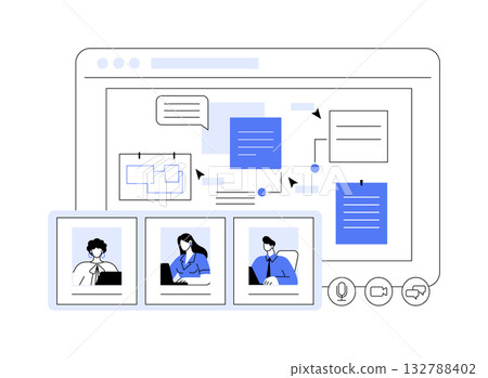 Online whiteboard isolated cartoon vector illustrations. 132788402