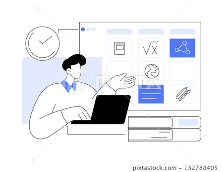 Class schedule isolated cartoon vector illustrations. 132788405