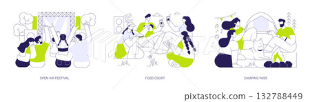 Urban summer weekend isolated cartoon vector illustrations se Urban summer weekend isolated cartoon vector illustrations se 132788449