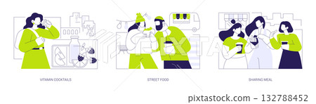 Eating out isolated cartoon vector illustrations se 132788452