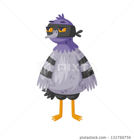 Pigeon Bandit and Criminal Character Wear Mask Vector Illustration Pigeon Bandit and Criminal Character Wear Mask Vector Illustration 132788756