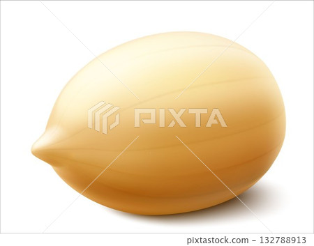 Peanuts isolated on white background. For packaging with peanut butter, a mixture of nuts. Vegetable protein for vegetarians, a healthy product. Realistic vector 3D illustration. Peanuts isolated on white background. For packaging with peanut butter, a mixture of nuts. Vegetable protein for vegetarians, a healthy product. Realistic vector 3D illustration. 132788913