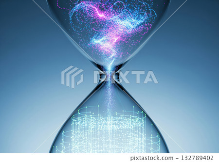 Translucent Hourglass with Digital Pattern 132789402