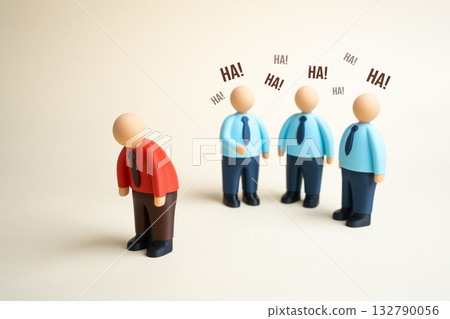 An office worker is rejected and ridiculed by colleagues. Outcast and unpopular. Psychological help and work on complexes and uncertainty. Mental health awareness, employee adaptation. An office worker is rejected and ridiculed by colleagues. Outcast and unpopular. Psychological help and work on complexes and uncertainty. Mental health awareness, employee adaptation. 132790056
