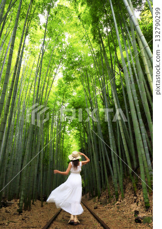 看竹樹叢的婦女 看竹樹叢的婦女 132790299