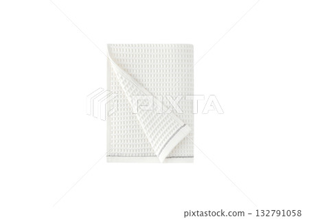 Overhead flat product shot waffle towel Overhead flat product shot waffle towel 132791058