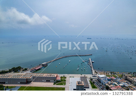 Aerial view of the District of La Punta, located in Callao. Aerial view of the District of La Punta, located in Callao. 132791388