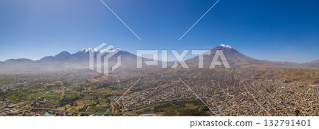Aerial view of the Ccity of Arequipa. Aerial view of the Ccity of Arequipa. 132791401