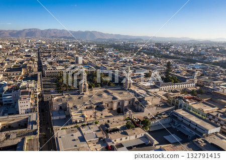 Aerial view of the Ccity of Arequipa. Aerial view of the Ccity of Arequipa. 132791415