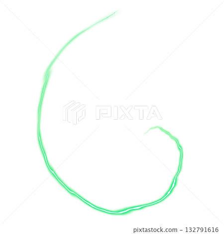 Green electric spiral energy line on transparent background Green electric spiral energy line on transparent background 132791616