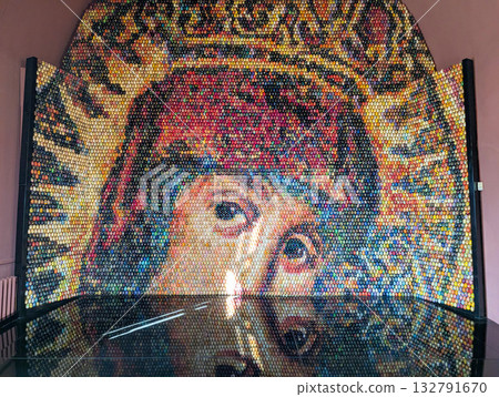 mosaic image of the icon of the Mother of God 132791670