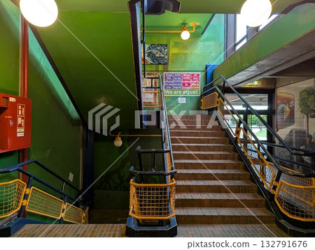 Staircase in the interior of a European school Staircase in the interior of a European school 132791676