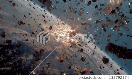 一顆衛星因與碎片碰撞而受損 132792374