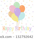 Colorful pastel happy birthday card for parties and various celebrations. Different festive compositions for a children s party, birthday, or special event 132792642