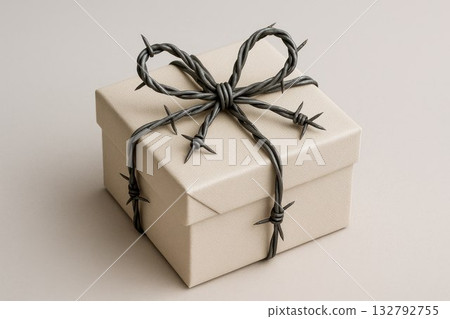 A gift wrapped in barbed wire. 132792755