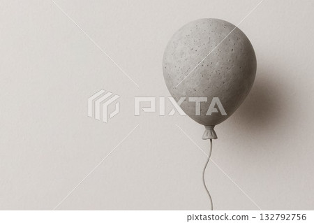 Concrete ball on a string. Space for text. 132792756