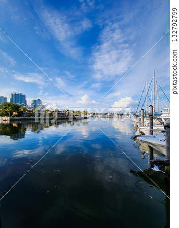 Harbor Marina Reflections at Blue Hour 132792799