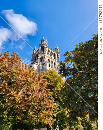 Autumn Leaves and Historic Tower Autumn Leaves and Historic Tower 132792911