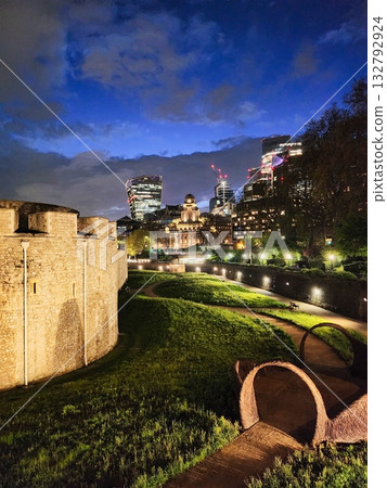 Castle Park at Night with City Lights Castle Park at Night with City Lights 132792924