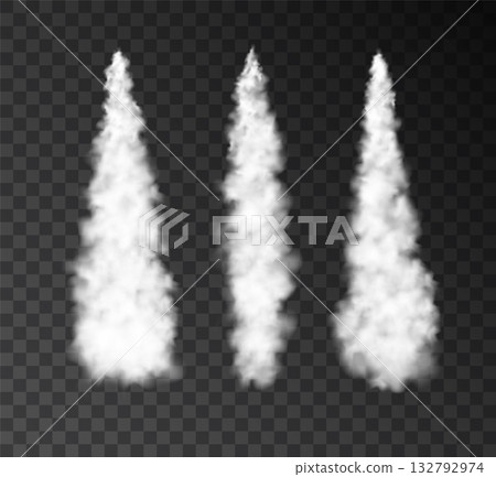 Smoke space rocket launch flame fire isolated trail. Rocket smoke launch Jet space engine effect 132792974