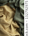 Yellow and green color Linen fabric texuture 132792975