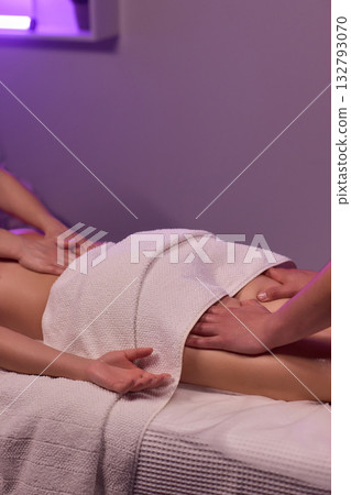Enjoy a Relaxing Leg Massage Therapy Session for Wellness and Relaxation at the Spa 132793070