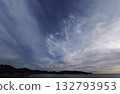 Evening sky with various clouds spreading radially, winter, ultra-wide angle, sky-focused, 240202pm 132793953