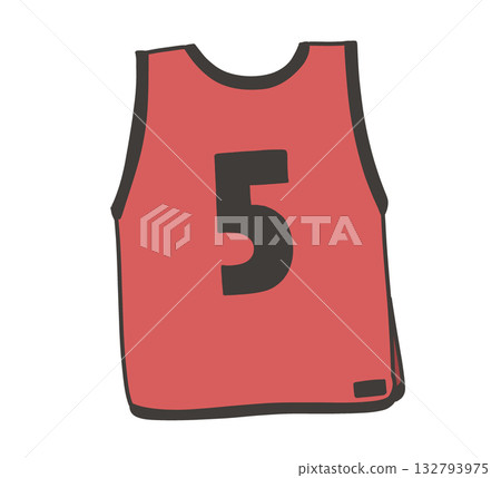Illustration of red bib number 5 132793975