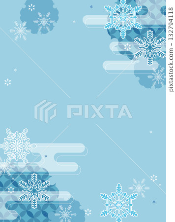 Snowflake Japanese-style background vertical template material Snowflake Japanese-style background vertical template material 132794118