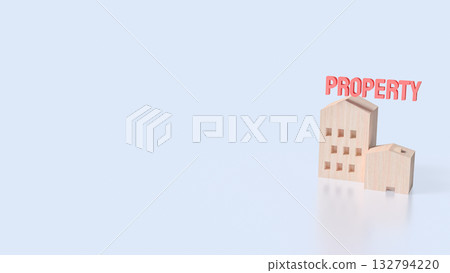 The Wood house for Property or Building concept 3d Rendering. 132794220