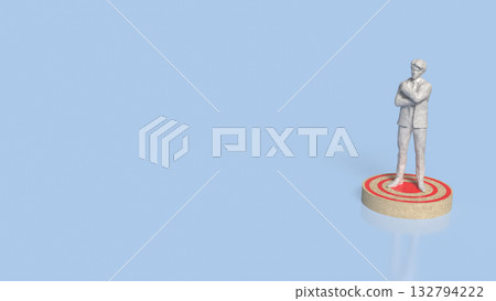 The Man stand on Target point for Business concept 3d Rendering. The Man stand on Target point for Business concept 3d Rendering. 132794222