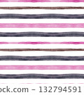 Seamless striped pattern; brown, gray, and pink watercolor stripes. A simple and easy print for pillows, tablecloths, and other fabrics. Contemporary style 132794591