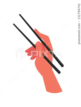 Chopsticks in hand stock illustration Chopsticks in hand stock illustration 132794742