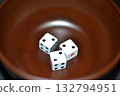 Chinchirorin: Double 2 (Arashi) Dice in a bowl 132794951