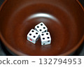 Chinchirorin: Four of the same number (Arashi) Dice in a bowl 132794953