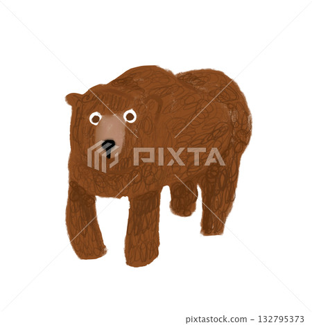 一幅可愛的熊正面插圖 一幅可愛的熊正面插圖 132795373