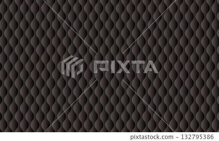 Black quilted surface with a tachiwaku pattern and stitching Black quilted surface with a tachiwaku pattern and stitching 132795386