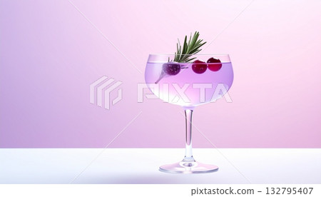 A winter scent of pale lavender gradation and rosemary cocktail 132795407