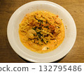 Shrimp and Octopus Tomato Cream Pasta 132795486