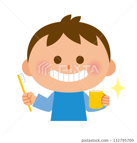 Child with toothbrush 132795700