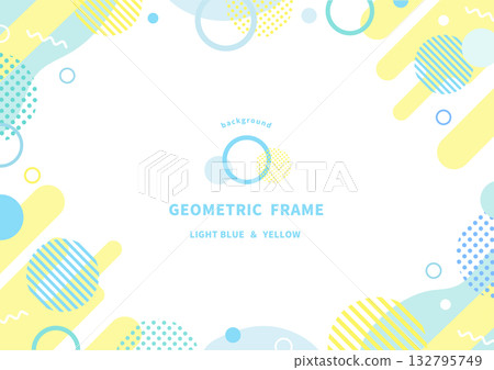 明亮清新的孟菲斯風格抽象背景（適用於流行、商業和廣告設計） 132795749