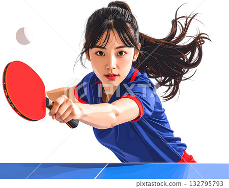 女子打乒乓球 00b 132795793