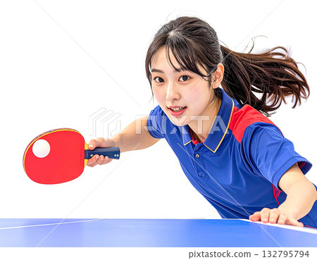 女子打乒乓球 00c 132795794