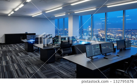 Computer space in an office room Computer space in an office room 132795876