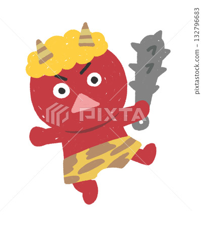 Cute red demon illustration Cute red demon illustration 132796683