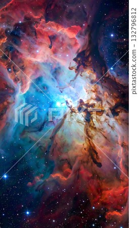 Mysteries of the Universe: Colorful Nebulae and Stars in Deep Space 132796812